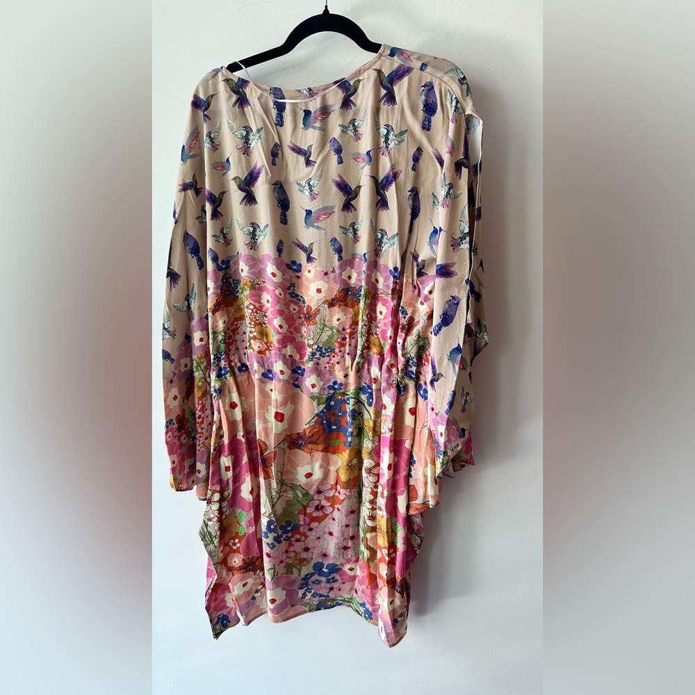 Anis x Falabella, Bird & Floral Print Tunic Dress, Size S | 1830